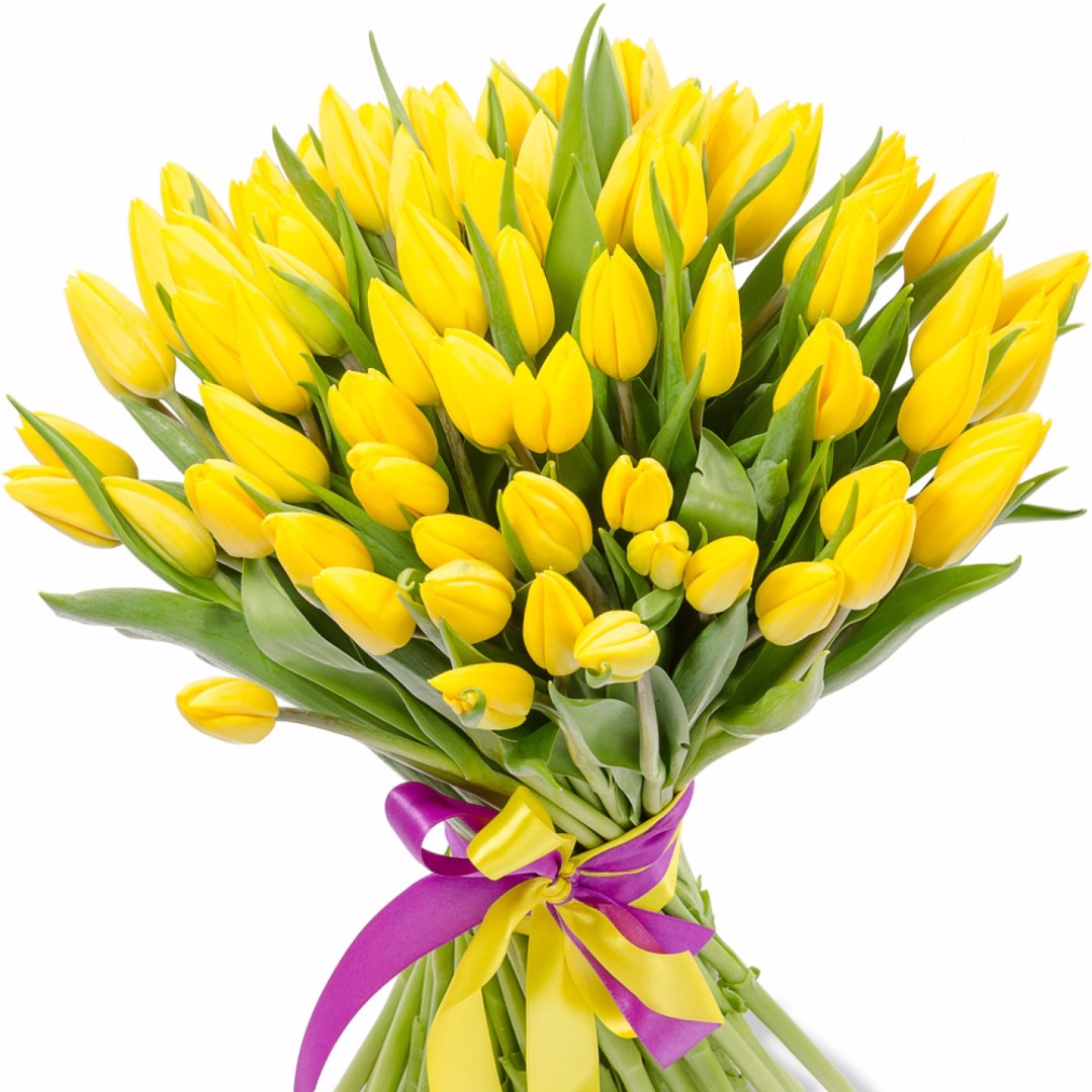 купить цветы Букет из желтых тюльпанов